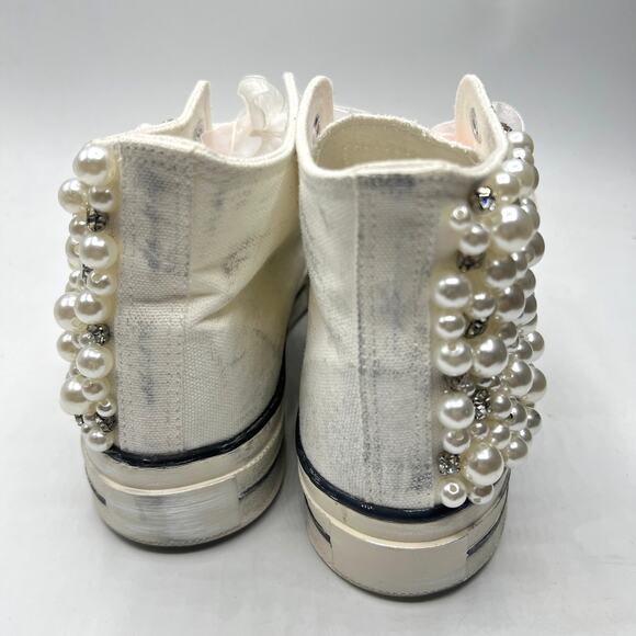 Nan-ku Couture  Pearl Crush Hi Top Sneakers Size EU 37 US 7 - Picture 4 of 9
